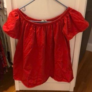 Red off the shoulder top